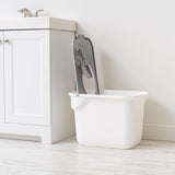 NEW IRIS USA Cat Litter Box, Rectangular Top Entry Litter Box with Scoop, Large Cat Litter Box Enclosure, Kitty Litter Box, Litter Box with Litter Catching Lid, White/Gray, Small Chip On Corner From Transport, Retails $78+