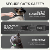 NEW Retails $53, Waterproof Airtag Cat Collar, Breakaway Cat Airtag Collar with Luminous & Reflective Fish Pattern, Lightweight Kitten Collars for Apple Air tag, Hidden GPS Tracker Holder for Cats, Kittens (9-13")