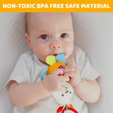 NEW KiddoLab Bunny Teething Toy for Infants & Babies - Sensory Chew & Fine Motor Skills Rattle Toy - For Ages 3 Months+