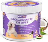 NEW HICC PET Eyes Wipes for Dogs & Cats, Vet-Recommended Dog Eye Infection Treatment, Gently Remove Tear Stain, Debris, Discharge - Hypoallergenic Pet Eye Wash Cleaner for Eyes, Wrinkle, Face - 100pcs, BB 03/27