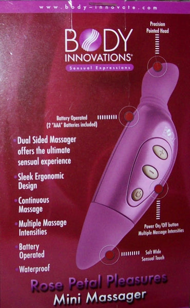 ADULT ITEM 19+ NEW Body Innovations Sensual Expressions - Rose Petal Pleasures Mini Massager