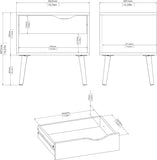 NEW Tvilum Diana 1 Drawer Nightstand End Table, White/Oak Structure Retails $150+