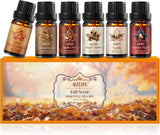 NEW Auelife Fall Essential Oils Set for Diffusers for Home, 6 x 10ml Fall Scents with Pumpkin Spice, Vanilla, Apple Cider & Maple Butter for Candle Making, Soap Making,Holiday Gift Set