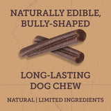 NEW Sealed, Zuke's Savoury Chews Dog Treats, Grass-Fed Beef Recipe Bully-Shaped Chews - 454 g Pouch (1 Pack), BB: 03/27