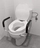 NEW Retails $110, PEPE Mobility Raised Toilet Seat with Handles 4 Inch (Fits Round and Elongated Toilets up to 15"), Toilet Seat Riser for Seniors, 300 lbs Capacity