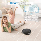 NEW Battery Operated Mini Robot Vacuum Cleaner, Sweeping Robot, Ultra Slim Quiet, Cleans Hard Floors, low pile carpet, WHITE