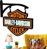 NEW Harley-Davidson Sign Wall Decor Harley-Davidson Embossed Double Sided Sign for Business Room Lightweight Gift Easy Installation Harley Logo Wall Decor, 9-10in w/ Hanger, Hooks not included