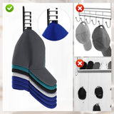 NEW BOXOB 2pcs Hat Rack for Wall, Plastic Hat Organizer for Baseball Caps Adhesive Hat Hook Baseball Cap Organizer Hat Hanger Holder Hat Storage Display Rack for Wall Door Closet (Black)