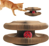 NEW Cat Toy Ball Track - Foldable Cat Scratch Board with Ball Kitty Scratching Post, Cat Accordion Toy, Cat Ball Track Toy, Kitten Scratcher for Spins, Scratches, Pounces