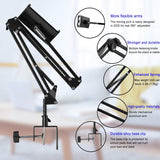 NEW Tablet Stand Adjustable, Foldable iPad Stand for Bed, Aluminum Universal Flexible Tablet Holder with 360 Degree Rotation Compatible with iPad/iPhoneX/iPad Pro/N-Switch, or Other 4.5~12.9 Inches Devices