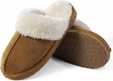 NEW Litfun Women's Fuzzy Memory Foam Slippers Fluffy Winter House Shoes Indoor and Outdoor, Chestnut, Sz 38-39 (7/7.5)