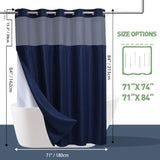 NEW Hotel Fabric Shower Curtain Shower Curtain Machine Washable with Snap in Removable Liner for Bathroom Bathtubs Spa (Blue, 54" W X 74" H)