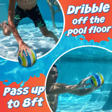 NEW THE ULTIMATE POOL BALL - You fill this ball with water to play underwater games - Dribble from the bottom of the pool and run underwater for endless summer fun (Yellow/Cyan), 9-inch