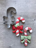 NEW LILIAO Christmas Cookie Cutter Set - 5 Piece - Christmas Tree with Star, Santa Face, Reindeer, Candy Cane with Bow and Stocking Biscuit Fondant Sandwich Cutters - Stainless Steel
