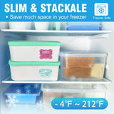 NEW Retails $58, 2 Pack Walfos Ice Cream Containers for Homemade Ice Cream - 1.6 Quart, Bonus Sealing Bands Keeping Silicone Lids Airtight, Reusable Ice Cream Tubs, Stackable Freezer Storage for Yogurt, Sorbet - Green
