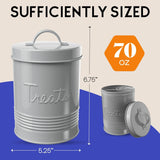 Retails $28+ NEW Amici Home Retro Treats Gray Canister, Grey-72, Large/72 oz, Grey