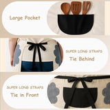 NEW Urby Kitchen Cooking Aprons for Women with Pockets Plus Size, Ideal For XL XXL or Waist W38+. Extra Large and Long. Cream