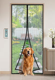 NEW Black Magnetic Screen Door, Door Screens with Magnets Heavy Duty, Mesh Screen Size 38x82Inch for Patio Sliding Screen Door, Kids Pets Freely Access, Away Mosquito