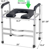 NEW Deewow Raised Toilet Seat with Handles up to 450lbs, Toilet Seat Riser for Seniors with Height Adjustable, Raised Toilet Seat for Elderly, Pregnant and Handicap, Fit Any Toilet, Black, Retails $139+
