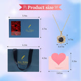 NEW WHOLEV Preserved Rose with Necklace Changing Color Temperature Sense, Romantic Mother‘s Day Rose Gift Never Withered Eternal Rose Flower for Wedding Anniversary Unisex Best Valentine Gifts