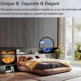 NEW E-feilai Moving Sand Art Picture for Gift, Quicksand Painting for Kids, 3D Dynamic Round Sand Art Liquid Motion, Deep Sea Sand Painting Artistic Sandscape for Home and Office Desktop Decor (Orange, 7'')