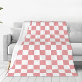NEW Rosy White Checkerboard Throw Blanket Soft Cozy Plush Warm Fleece Blanket for Sofa Couch Bed 60"X50"