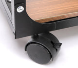 NEW Retails $70, Peohud C Shaped End Table, Sturdy Side Table with Rolling Wheels, Vintage Couch Table with Metal Frame for Sofa, Living Room, Bedroom, Small Space