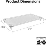 NEW Retails $69, Acrimet Nap Cot for Kids, Portable Toddler Child Bed, Stackable, 52" L (Stainless Steel Tubes) (Green Breathable Mesh Fabric - Green Feet) (1 Pack)