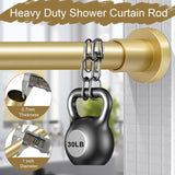 NEW Retails $45, YNL Gold Shower Curtain Rod 32-80 Inch(2.7-6.6ft), Non Slip, Never Rust, No Drill Stainless Steel Spring Tension Shower Rod, Telescoping Curtain Rod for Bathroom Window Living Room