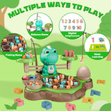 NEW EAPURA 3in1 Music Fishing Game Play Set,Toddler Board Games with 10 Numbers Card,Balance Operation Game for Kids with 2 Fishing Pole&21 Fish,Rotating Board Fishing Games for Kids 3-5