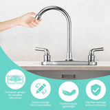 NEW RV Non-Metallic Kitchen Faucet Two Handle-High Arch-8"-360 Swivel Replace for Motorhomes, Travel Trailers, Campers (8"HIGH Arch), Chrome
