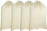 NEW Urban Villa - 4 Pack Extra Large Canvas Heavy Duty Laundry Bags Natural Cotton -Multi Use- Size -28''x 36'', Retails $58