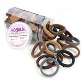 NEW Soft Thick Seamless Cotton Hair Ties, Ponytail Scrunchies Headbands No Damage Crease for Women Girls Kids Ponytail Holder 100 Pieces (Brunette Brown Set)