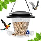 NEW Retails $87, YYWMWM Solar Bird Feeder Outdoors Wild Bird Feeders Metal Mesh Bird Feeder Outside Hanging Bird Feeder 2.5 lbs Capacity White