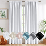 NEW Retails $83, Treatmentex Pure White Blackout Curtain Panels 95 Inches Long for Living Room, Home Office, Back Tab/Rod Pocket Thermal Insulated Window Panels for Bedroom, 52" w 8ft, 2 Panels, White 52" X 84" Long