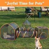 NEW Retails $165+, Fairy Baby 6 in 1 Indoor/Outdoor Cat Enclosure, Cat Tunnel for Outside Small Animals, Dog Tent DIY Play House Foldable Playpen Enclosures for Rabbits, Cats, small pets