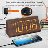 NEW Retails $55, DreamSky Wooden Alarm Clock with Large Numbers and Wooden Digital Clock with Temperature