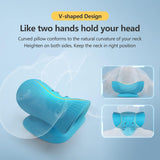 NEW Neck and Shoulder Relaxer, Cervical Neck Traction Device Neck Stretcher with Magnetic Therapy, Cervical Spine Alignment, Chiropractic Pillow, Neck Massager for TMJ Pain Relief (Blue)