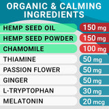 NEW Calming Hemp Treats for Dogs - Made in USA with Hemp Oil - Anxiety Relief - Separation Aid - Stress Relief During Fireworks, Storms, Thunder - Aggressive Behavior, Barking - 120 Soft Chews, BB: 08/26
