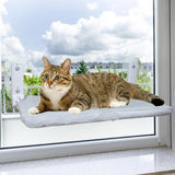 NEW Cat Window Perch Cordless Foldable Cat Hammock for Indoor Cats，Cats Window Seat with Metal Frame and Suction Cups, Replaceable Soft Covers Included (Medium)