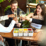 NEW Snackle Box Container, Divided Clear Snack Box Serving Tray With Lid and Handle, 8-Compartment Snack Tray, Portable Travel Snack Container, Perfect for Parties, Travel, and Picnics (1 Pack)