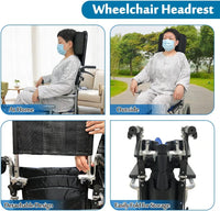 NEW Wheelchair Headrest Neck Support Head Pillow Portable for Adults Travel Wheelchair Lightweight Padding Backrest Back Cushion Extension Headrest for Wheelchair Accessories, Retails $99