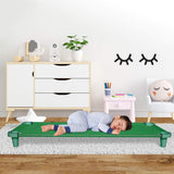 NEW Retails $69, Acrimet Nap Cot for Kids, Portable Toddler Child Bed, Stackable, 52" L (Stainless Steel Tubes) (Green Breathable Mesh Fabric - Green Feet) (1 Pack)