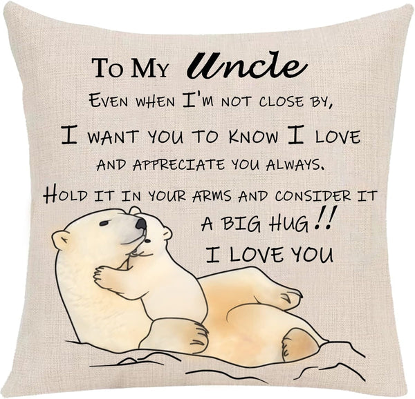 NEW Uncle Cushion Cover Form Niece Nephew,to My Uncle Presents Pillowcase Throw Pillow Cover Gift for Birthday Christmas Thanksgiving, Pillow Insert Not Included