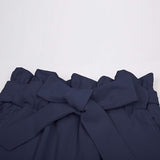 NEW GRACE KARIN Women's Cropped Paper Bag Waist Navy Blue Pants with Pockets, Sz 2XL, Retails $49+
