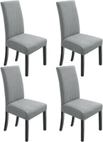 NEW NORTHERN BROTHERS Dining Chair Covers Set of 4, Stretch Parson Chair Covers, Slipcovers, Light Grey