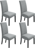 NEW NORTHERN BROTHERS Dining Chair Covers Set of 4, Stretch Parson Chair Covers, Slipcovers, Light Grey