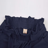 NEW GRACE KARIN Women's Cropped Paper Bag Waist Navy Blue Pants with Pockets, Sz 2XL, Retails $49+