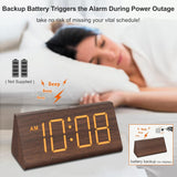 NEW Retails $55, DreamSky Wooden Alarm Clock with Large Numbers and Wooden Digital Clock with Temperature