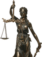 NEW Goddess of Justice Themis Lady Justica Statue Sculpture Figure Bronze Finish 11.8 inches- 30cm - Retails $129